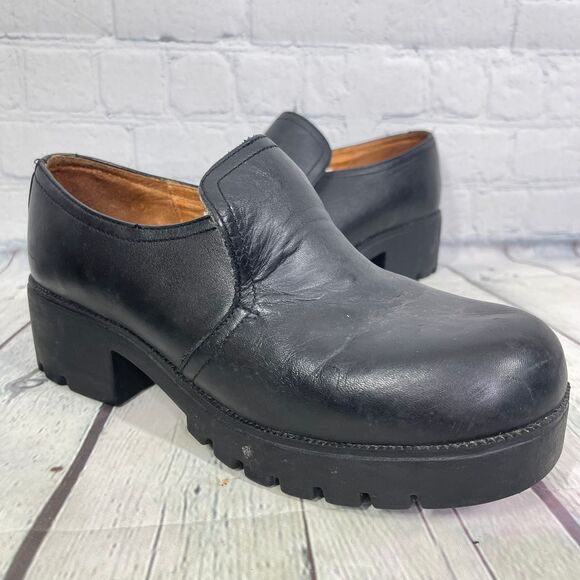 Double H Boots Women Size 10 Leather Chunky Slip ON Oil Resistant Round Toe Y2K - Picture 1 of 16